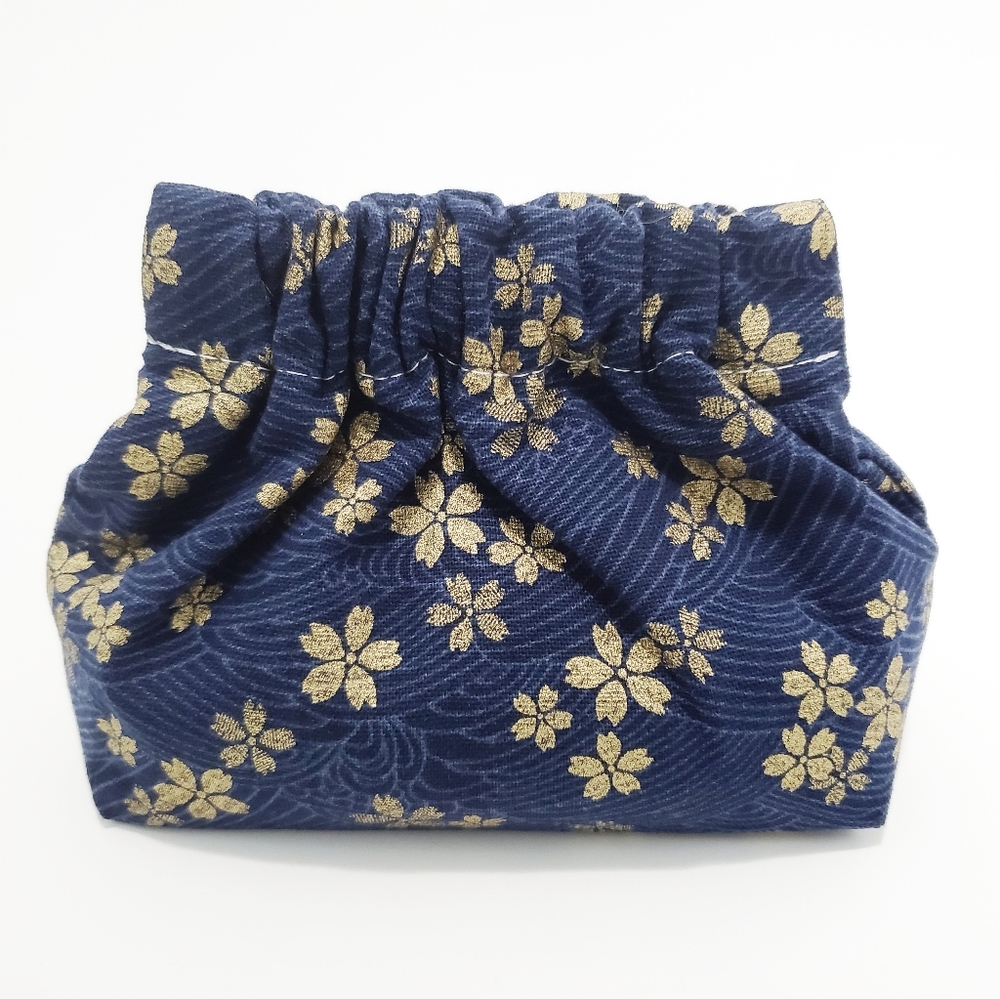 Japanese Coin Purse Pouch Wallet Blossom Blue